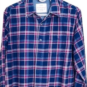 Flannel Men's Blue and Red Plaid Shirt by Weatherproof